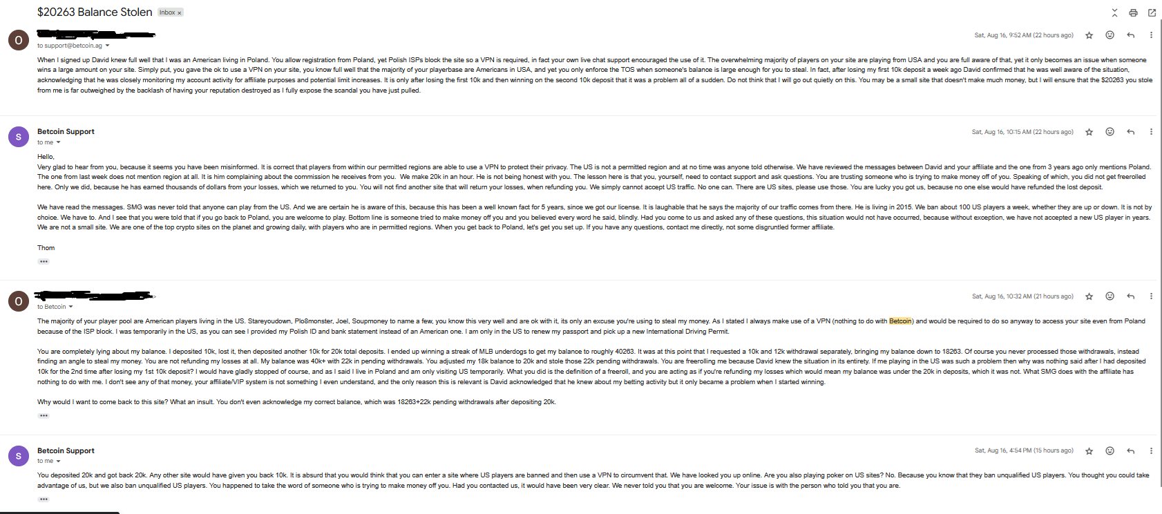 Email correspondence 2